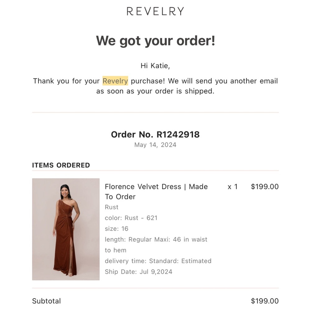 Revelry One Shoulder Velvet Dress in Rich Brown - Picture 2 of 2